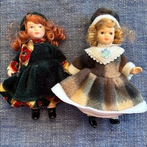 Vintage 5” porcelain dolls, set of two